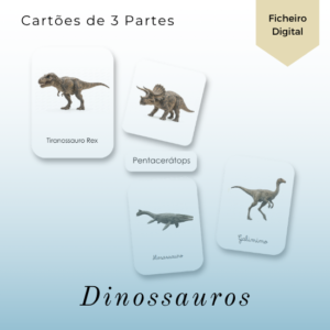 Dinossauros - Cartões de 3 Partes